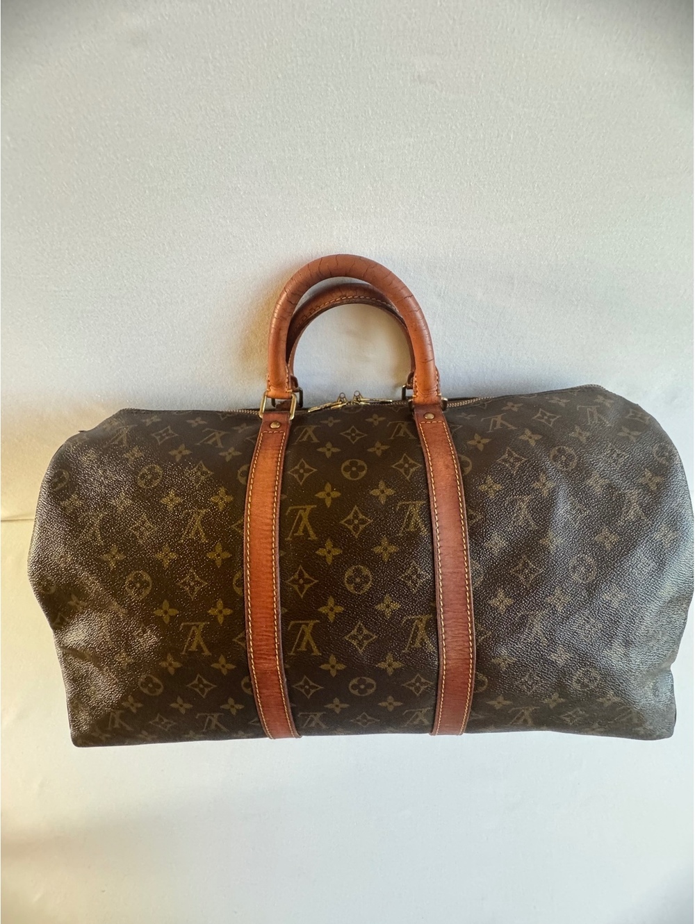 Louis Vuitton Keepall 45 Monogram Canvas Vintage Travel Bag Lock Tag Authentic